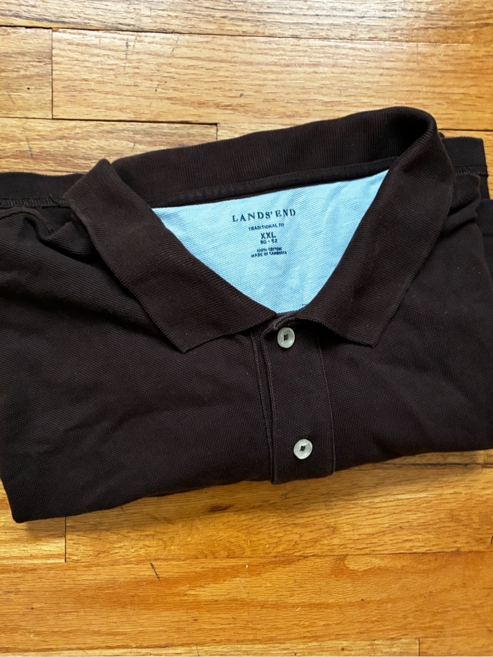 Land’s End men’s long sleeve shirt with collar in XXL